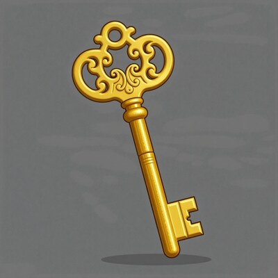 Golden Ornate Key