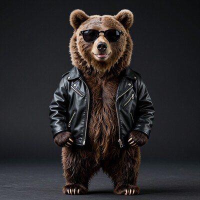 Cool Bear in Leather Jacket