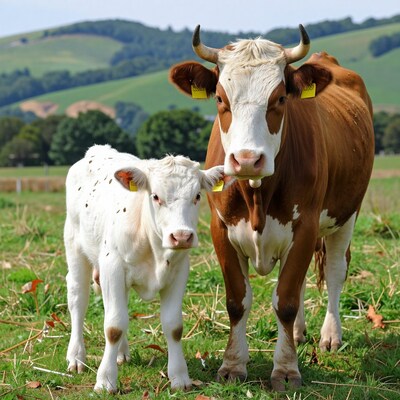 Cow and Calf in Pasture