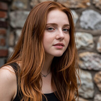 Young redhead woman portrait