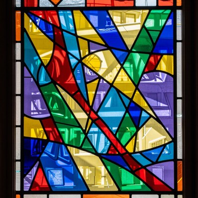 Colorful Abstract Stained Glass Window