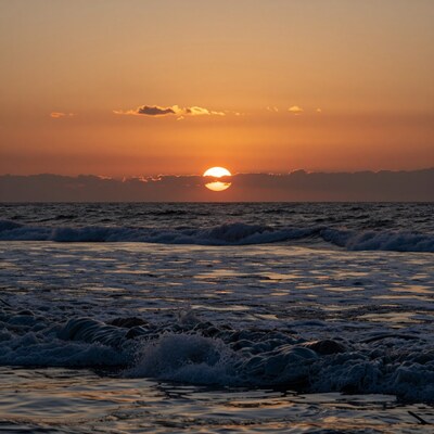 Ocean Sunset Waves