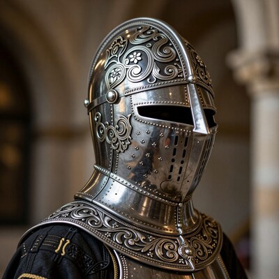 Ornate Medieval Knight Helmet