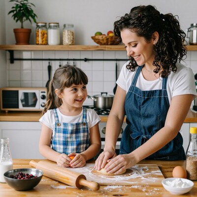 Mother and Daughter Baking Together