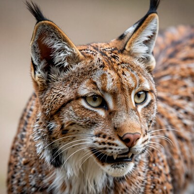 Eurasian Lynx Close-Up Portrait