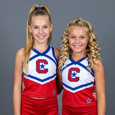 Two Young Blonde Cheerleaders