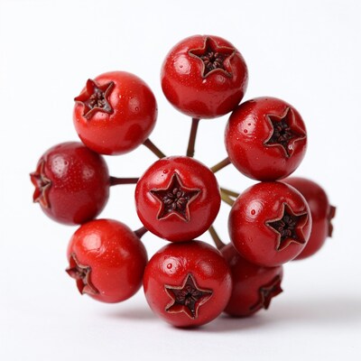 Red Hawthorn Berries Cluster