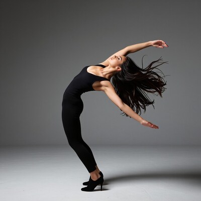 Female dancer in dramatic backbend pose