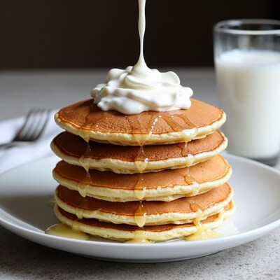 Pancake Stack with Whipped Cream