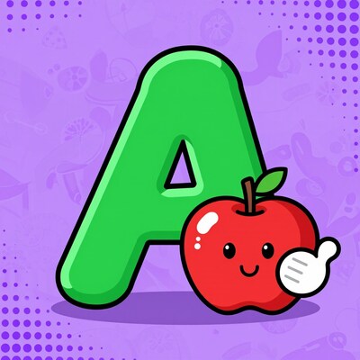 Letter A with Apple
