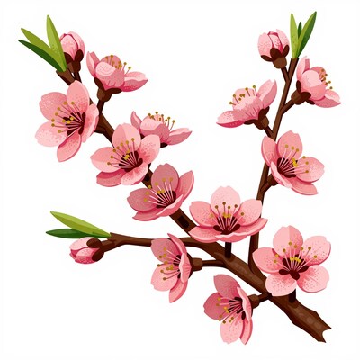Pink Cherry Blossom Branch