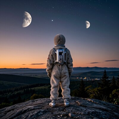 Astronaut on Mountain Peak