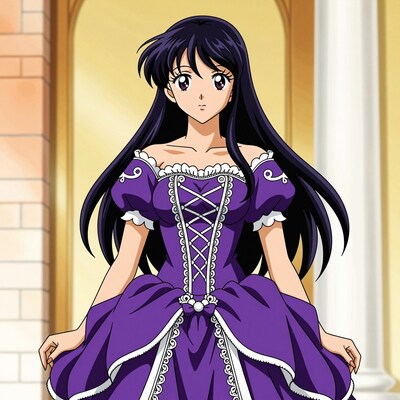 Anime girl in purple dress
