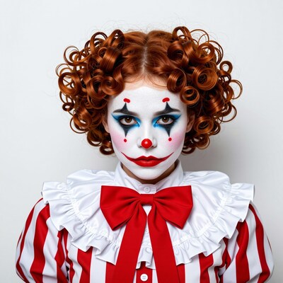 Woman with clown makeup