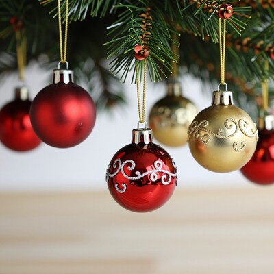 Red and Gold Christmas Ornaments