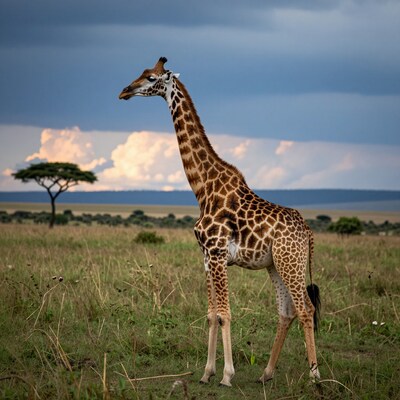 Giraffe in African Savannah