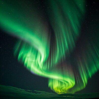 Vibrant Green Aurora Borealis