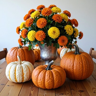 Autumn Pumpkin Flower Centerpiece
