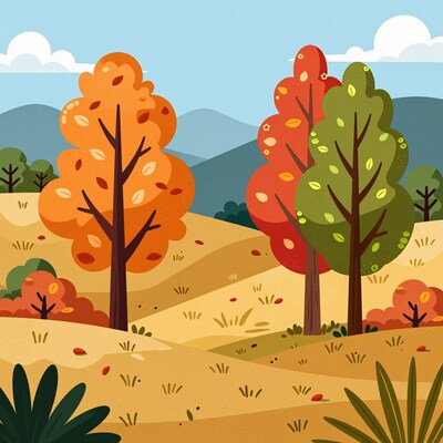 Autumn Trees Landscape