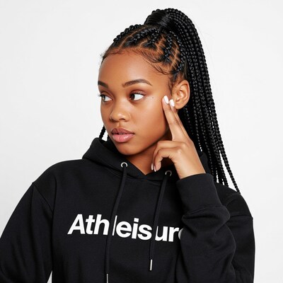 Black woman in Athleisure hoodie