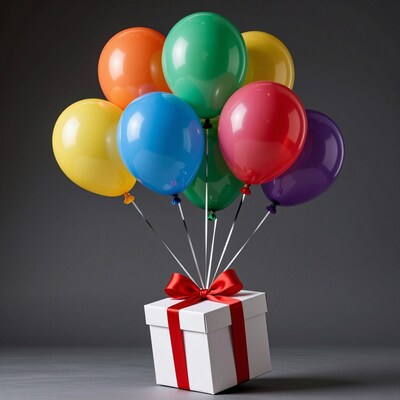 Colorful Balloons Gift Box