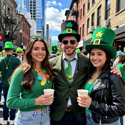 St Patrick's Day Trio in Green Hats
