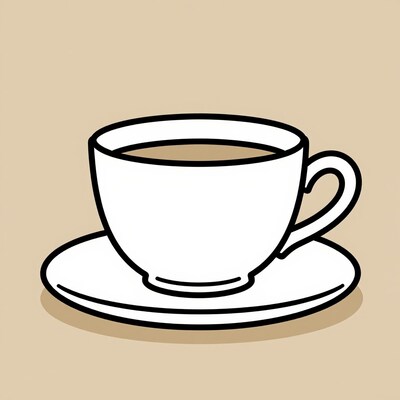 White Coffee Cup Saucer