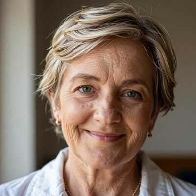 Smiling older woman portrait