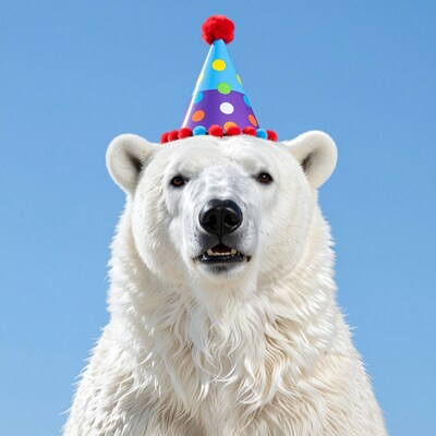 Polar Bear in Party Hat