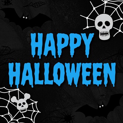 Happy Halloween Blue Text