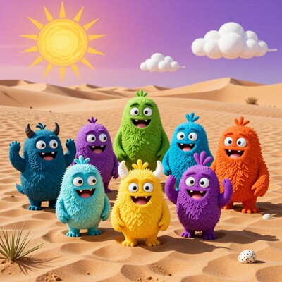 Colorful Monsters in Desert