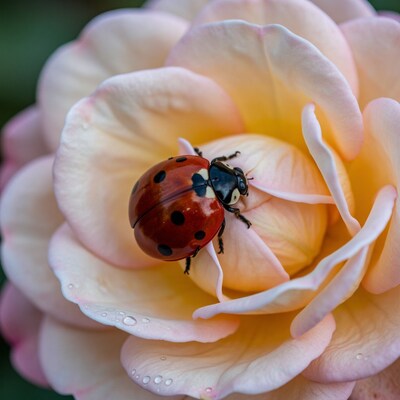Ladybug on Pink Rose