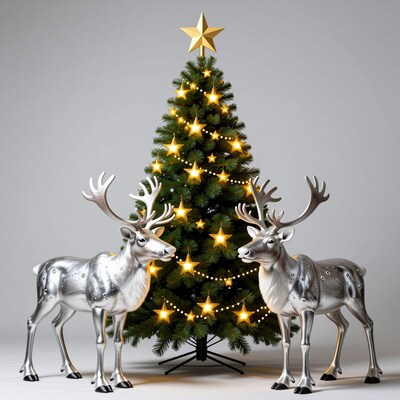 Silver Reindeer Christmas Tree