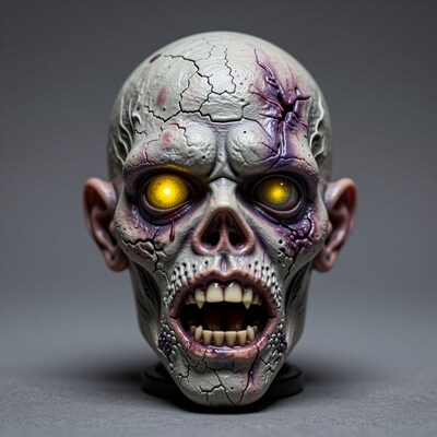 Zombie Skull Sculpture