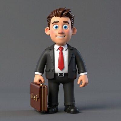 Cartoon businessman with briefcase