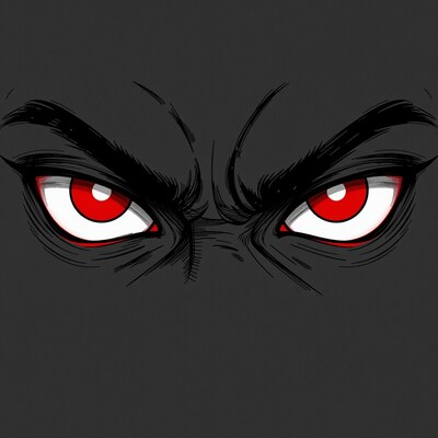 Angry Red Eyes Cartoon