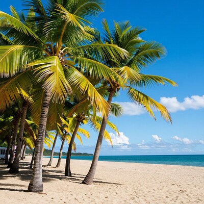 Tropical Palm Trees on Beach