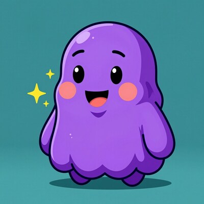 Purple Cartoon Ghost