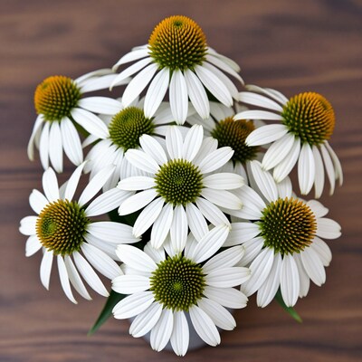 White Echinacea Flowers