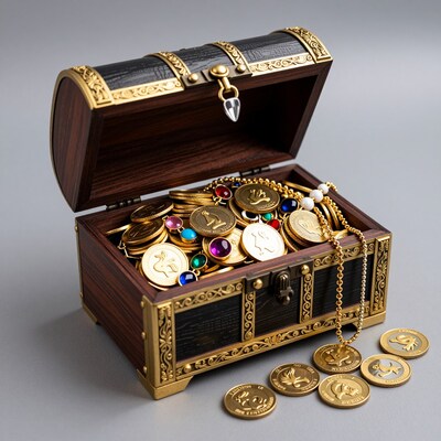 Treasure Chest with Gold Coins