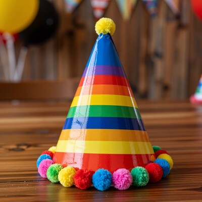 Rainbow Party Hat