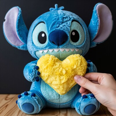 Stitch Plush with Yellow Heart