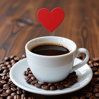 Coffee Cup with Red Heart