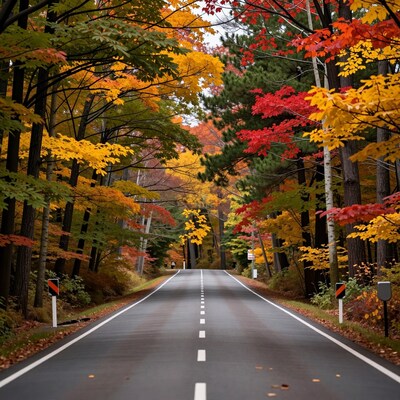 Autumn Forest Road