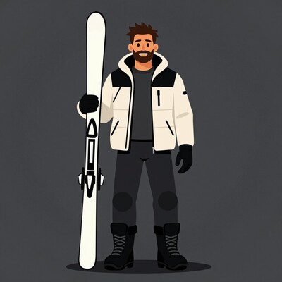 Man with Ski
