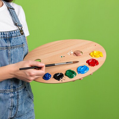 Artist holding paint palette