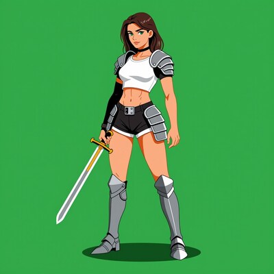 Female Warrior with Sword