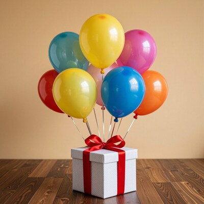 Colorful Balloons Gift Box