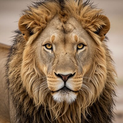 Majestic Male Lion Portrait
