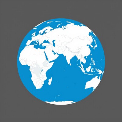 Blue and White Globe